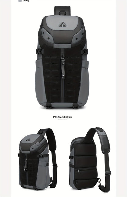 [Stylish Crossbody Bag] Resilver Men's Large Capacity Chest Bag, a Stylish Crossbody Bag Designed for Short Trips, Perfect for Men As a Fashionable Sling Or Shoulder Bag