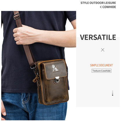 Authentic Leather Upper Layer Cowhide Vintage Crossbody Bag, Premium Waist Pouch, Long-Lasting And Crease-Resistant, Perfect for Gifting