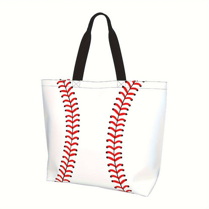 Woman Baseball Tote Handbag Large Oversize Casual Sports Mom Beach Travel Bag
