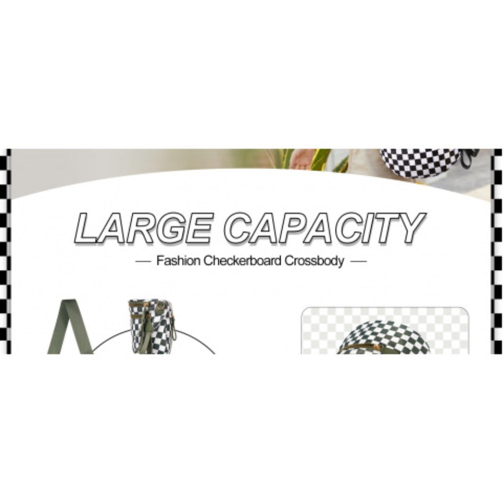 2799 Checkered Crossbody Bag, Women'S Nylon Waist Pouch, Spacious Crossbody Tote with Shoulder Strap, Available in 18 Colors