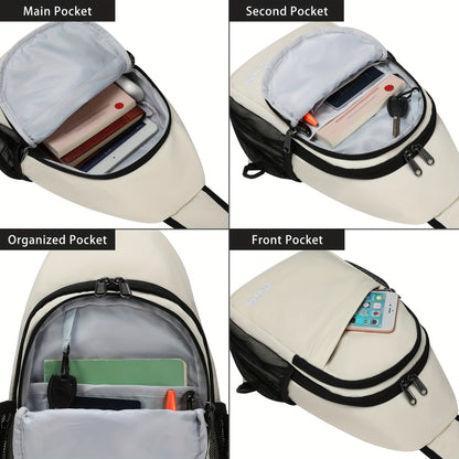 Sling Backpack Crossbody Sling Bag with Detachable Phone Pouch for Women Men Multipurpose Travel Hiking Chest Bag