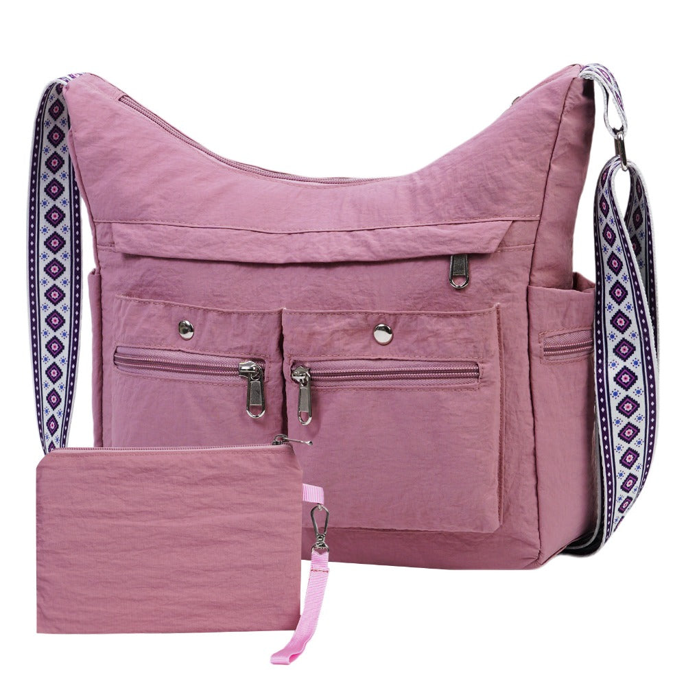 Nylon Crossbody Bag Set (2PCS) for Women and Men– Lightweight Waterproof Multi-Pocket Shoulder Bags, Lightweight Travel Purses, Casual Messenger Handbags for Daily Use, Work, Shopping, Outdoor