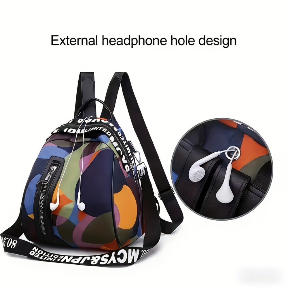 CuteCity Lady New Spring And Summer Multi Color Fashion Casual Women's Bag Oxford Cloth Color Shell Handbag Women's Bag Handbag Crossbody Bag Shoulder Bag Backpack Multifunctional Design Backpack. Gift A Small Bear Pendant.