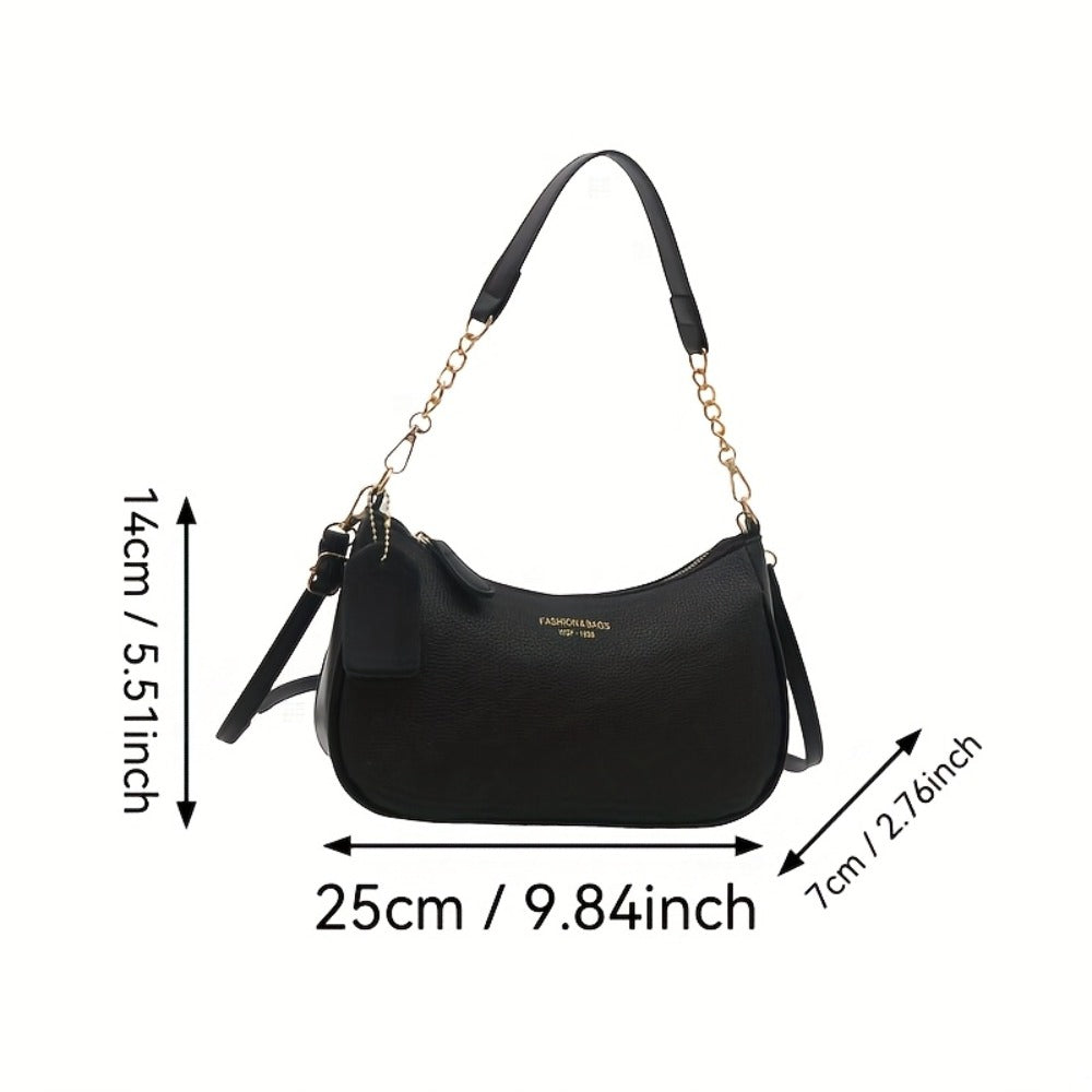 Casual Fashion Single Shoulder Crossbody Bag, Adjustable Shoulder Strap, Elegant Design Underarm Bag, Suitable for Casual, Commuting, And Daily Use, Perfect Gift for Women Returning to School, Party Handbag, Textured End