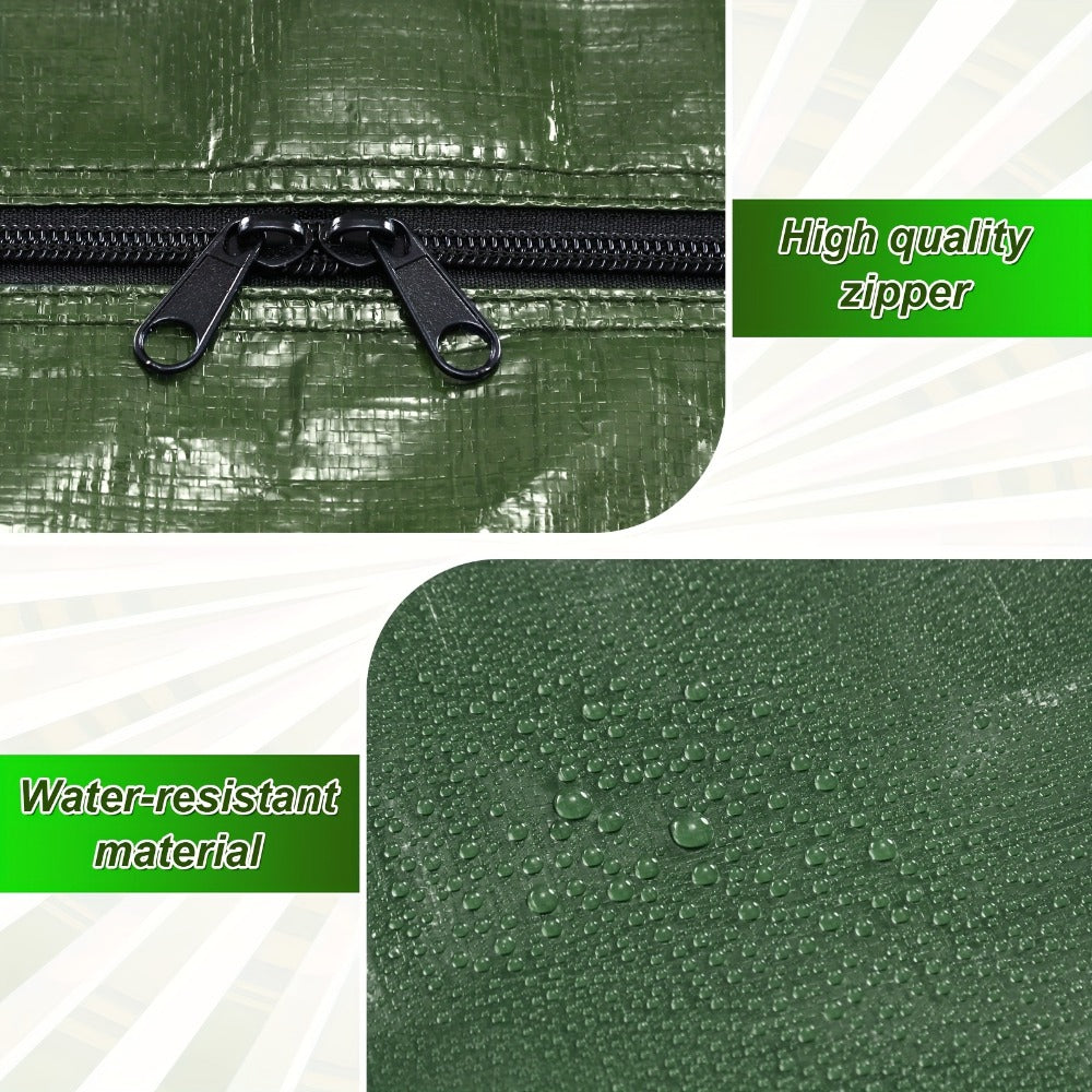 4pcs 66 Gallon Large Moving Bags with Zipper And Handles Foldable Storage Duffle Bags Heavy Duty Extra Large Totes for College Dorm Travel Clothes Blankets Bedding Moving (Green)