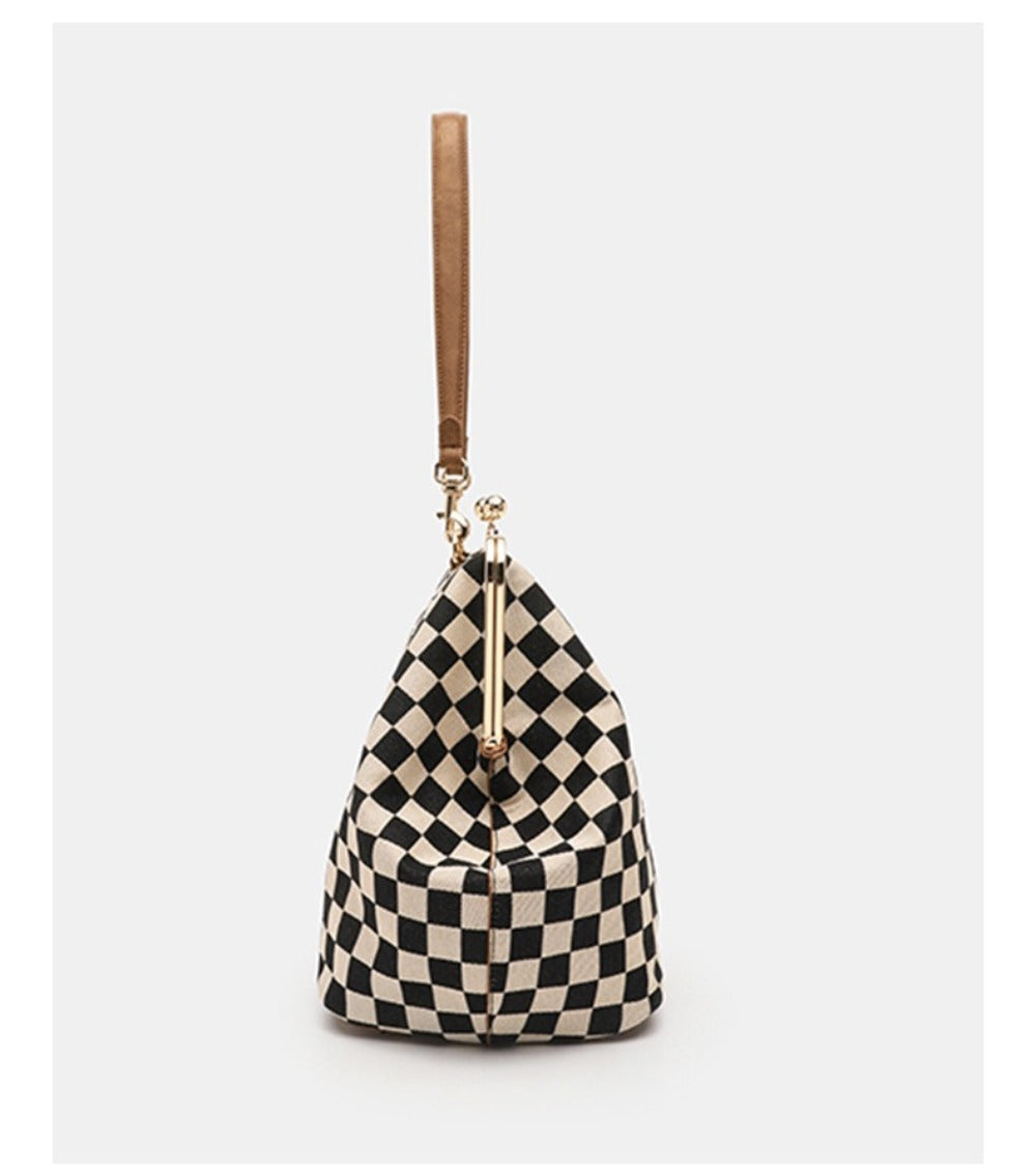 [Holiday Gifts] Affordable Luxury Niche Clasp Bags, Checkered Evening Clutches, Spacious Tote Bags, Shoulder Bags, Women's Handbags, Holiday Gifts, Birthday Gifts