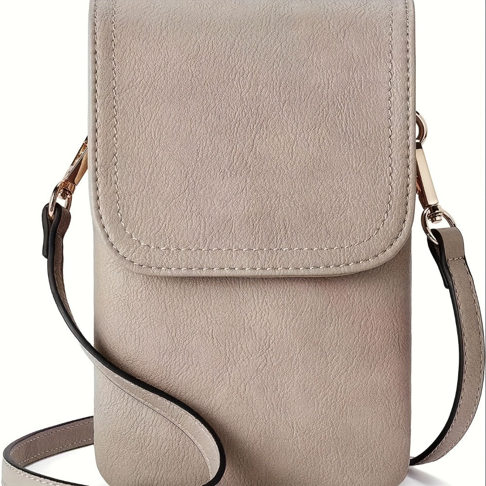 Women's Solid Color PU Messenger Bag Crossbody Bag With Adjustable Strap - Zipper Closure, Polyester Lining | Hand Wash Friendly | Durable Design