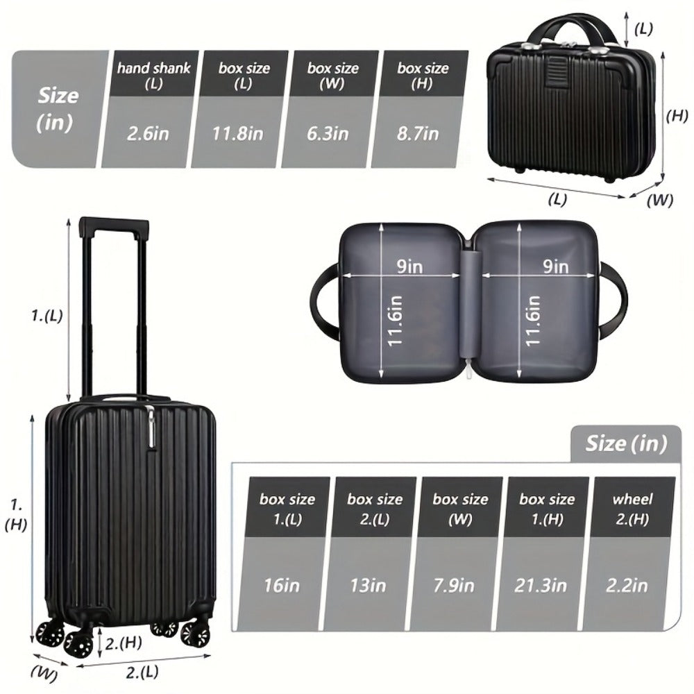 Luggage Set – 2-Piece, 20 Inch, Hardshell, for Travel & Work | Bag Vero – detail view 48