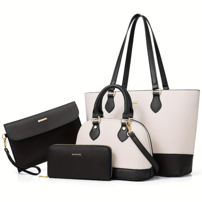 UKEIN 4pcs Set of Women'S Stylish Handbags, Purses, Wallets, Tote Bags, And Casual Crossbody Bags, Perfect Valentine'S Day Gift for Women And, Includes 4 Satchel Purses