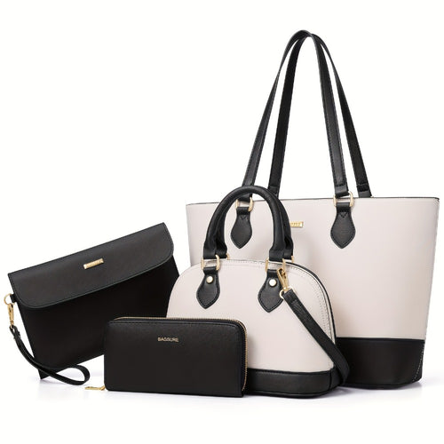 UKEIN 4pcs Set of Women'S Stylish Handbags, Purses, Wallets, Tote Bags, And Casual Crossbody Bags, Perfect Valentine'S Day Gift for Women And, Includes 4 Satchel Purses