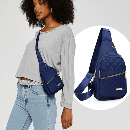 Nylon Ladies Slung Shoulder Bag, Leisure Sports Travel Slung Chest Bag, Adjustable Shoulder Strap, Multi-pocket Purse.
