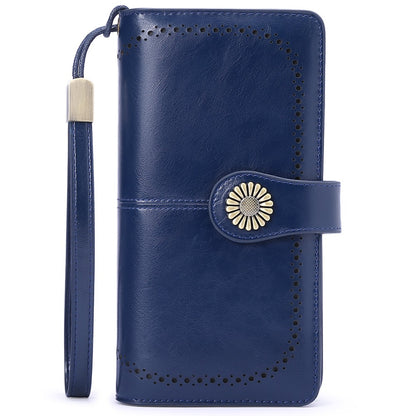 Purple Wallets for Women RFID Blocking, Long Wallet with 24 Card Slots & Phone Pocket, Large Capacity Wristlet Clutch, Gift Box for Daily Use