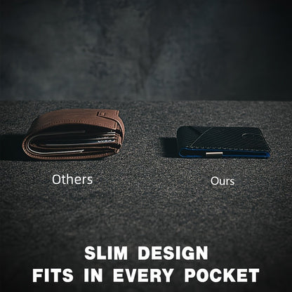 Compact Wallet for Men with Money Clip, Holds 12 Cards, RFID Protection, Bifold Design, Minimalist Credit Card Organizer