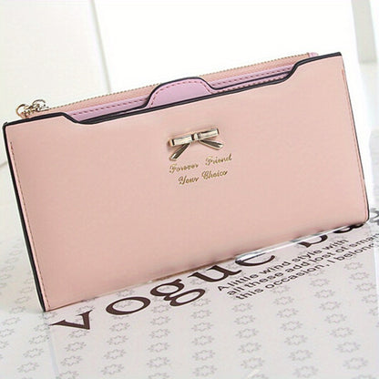 Mini Women's Long Wallet With Multiple Card Slots And Polyester Lining, Simple Coin Purse For Daily Use