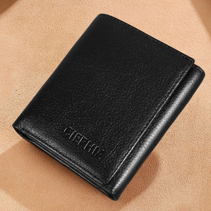 Men's Top-Grain Cowhide Wallet with 3 ID Windows Display, RFID Blocking Protection Vintage Wallets for Man Multi Functional Credit Card Holder Money Clips Perfect Holiday Gift for Him