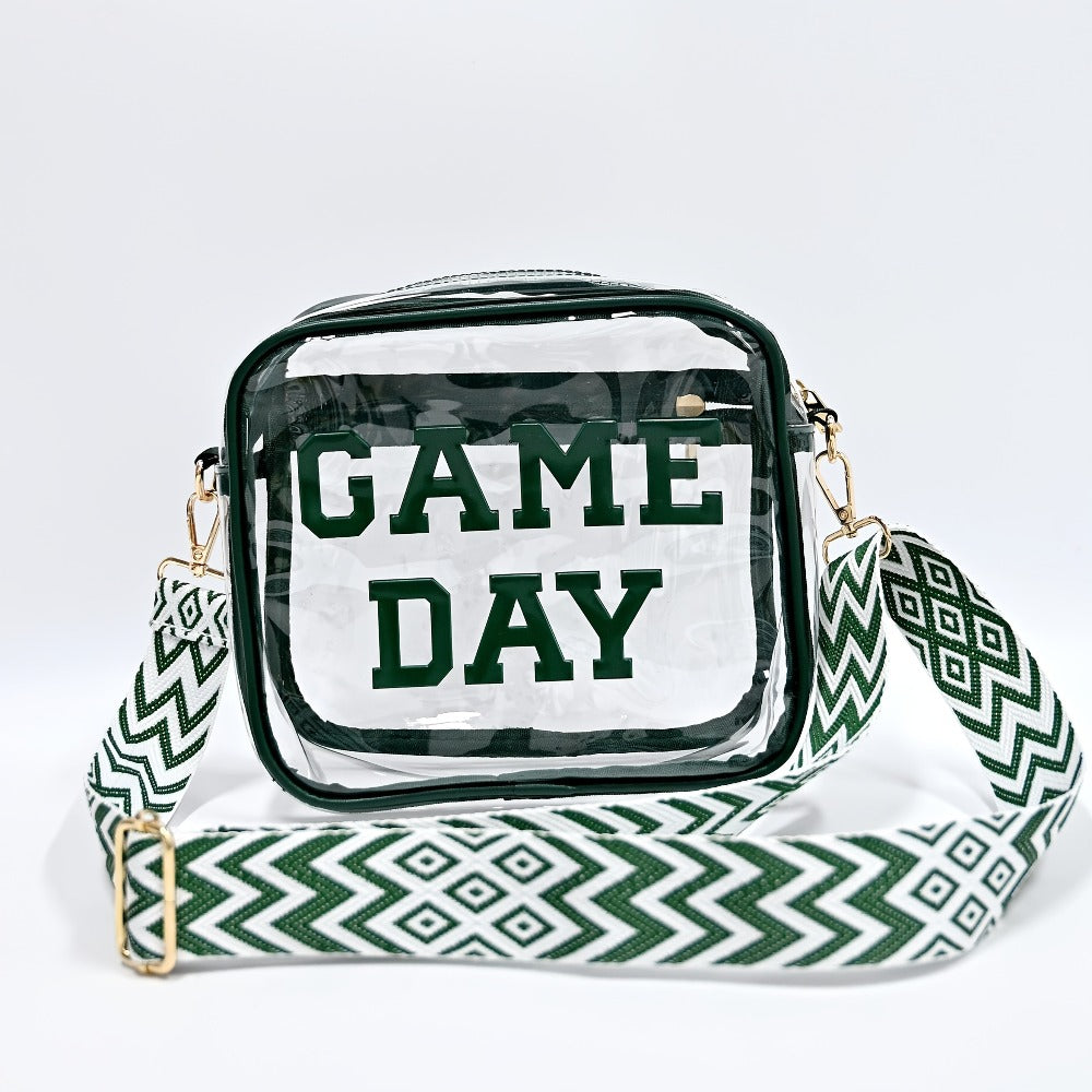 2026 Exclusive New Arrival, Game Day Clear Bag For Stadium Events With Letter Patches Stadium Approved Clear Crossbody Purse For Concerts Sports Events, Perfect For Football Fans