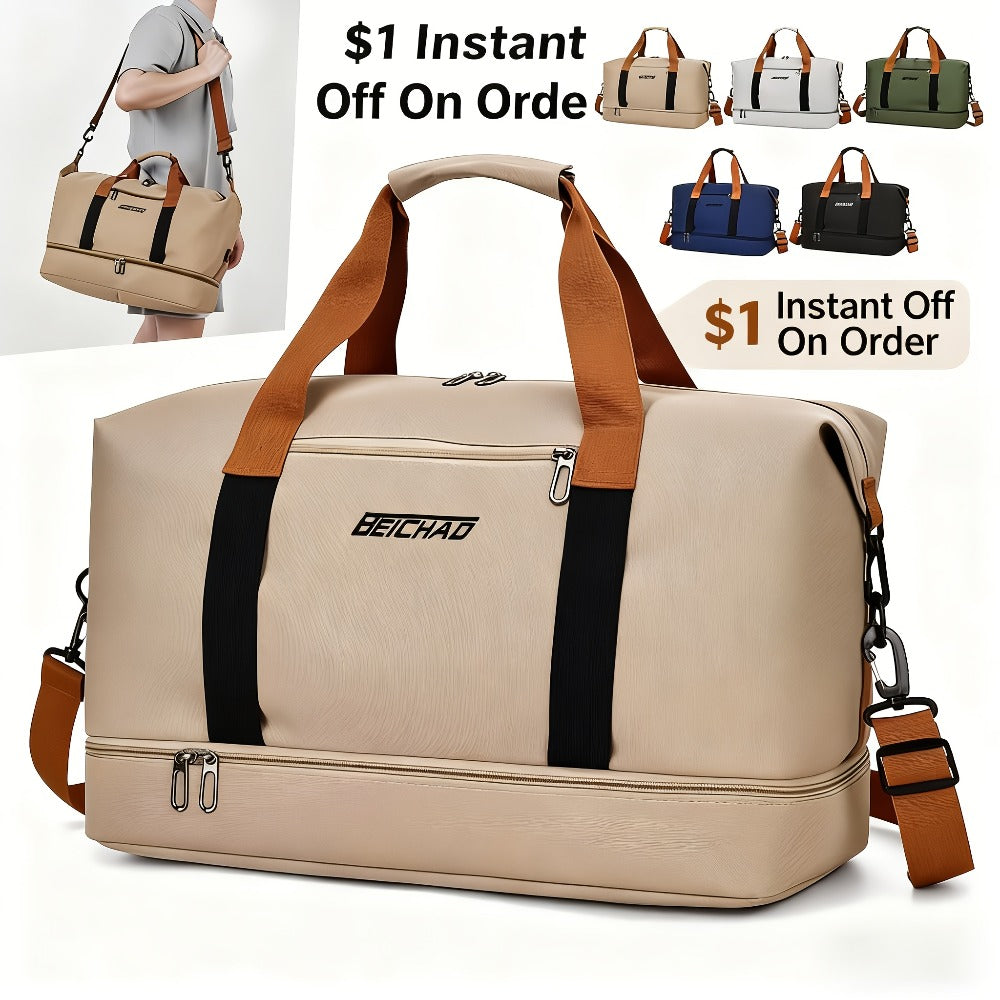 Travel Duffel Bag with Luggage Handle Strap, Multi-Purpose Gym Workout Bag for Men Women, Portable Weekender Bag for Business Trip