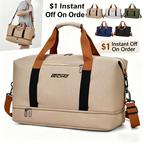Travel Duffel Bag with Luggage Handle Strap, Multi-Purpose Gym Workout Bag for Men Women, Portable Weekender Bag for Business Trip