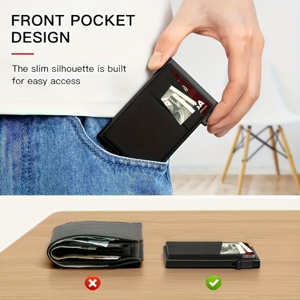 Men's Wallet – RFID Blocking, Metal Pop Up Card Case | Bag Vero – detail view 12