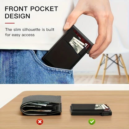 Men's Wallet – RFID Blocking, Metal Pop Up Card Case | Bag Vero – detail view 12