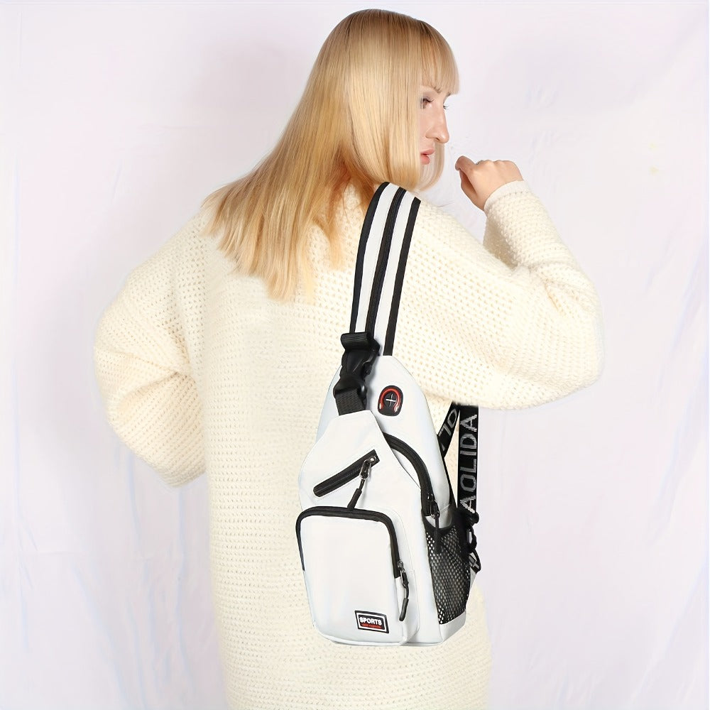 Women & Men Small Backpack With Earphone Hole - Multi-Functional Chest Bag - For Travel, Sports & Everyday Use - Perfect Gift for Students & Hikers