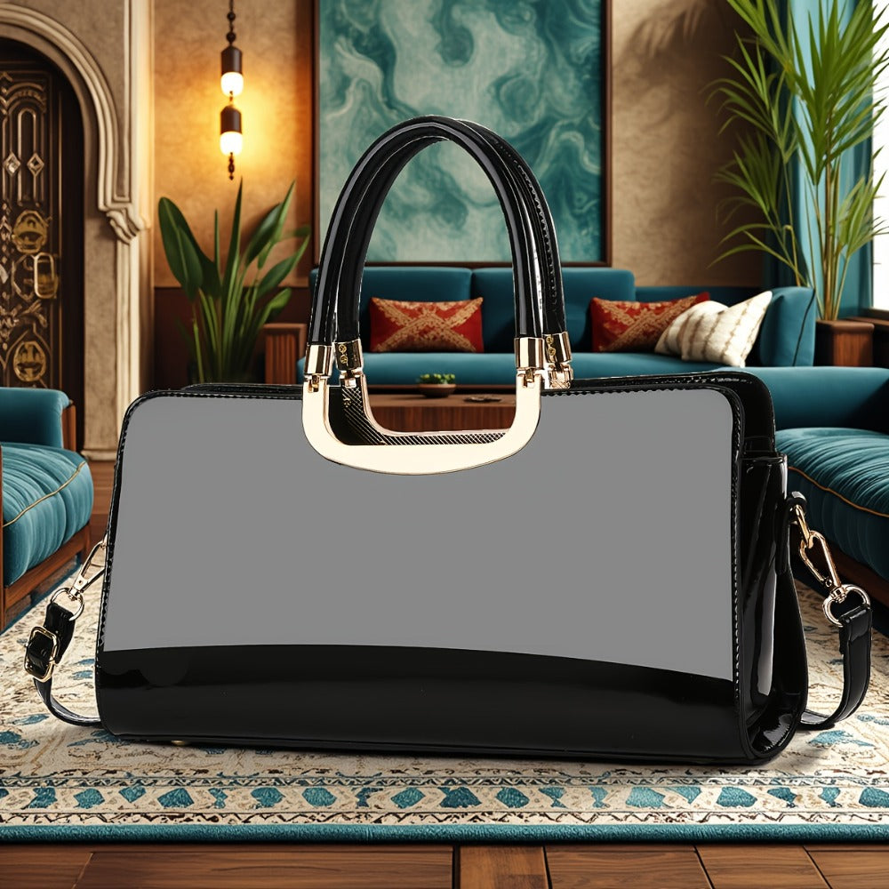 [Evening Wedding Bag] Women's Evening Bag Handbag New Glossy Texture Random Trimming Elegant Women's Bag Single Shoulder Crossbody Hand Carry Suitable for Evening Wedding High-End Women's Bag