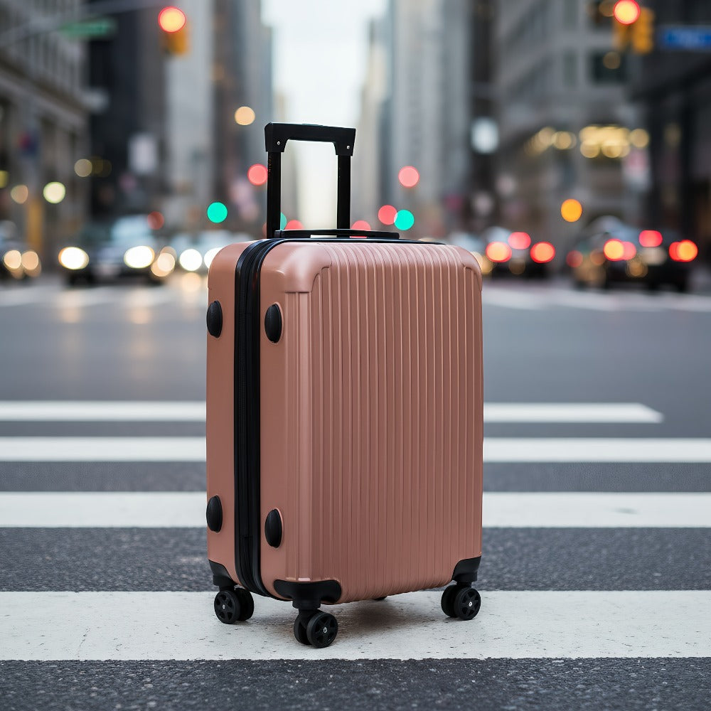 Luggage Trolley Case, 20-inch Boarding Case, ABS Lightweight Hard Shell, 360-degree Smooth Swivel Wheels, TSA Lock, Telescopic Handle, Suitable for Various Travel Occasions, Black, White, Rose Golden, Silvery Gray