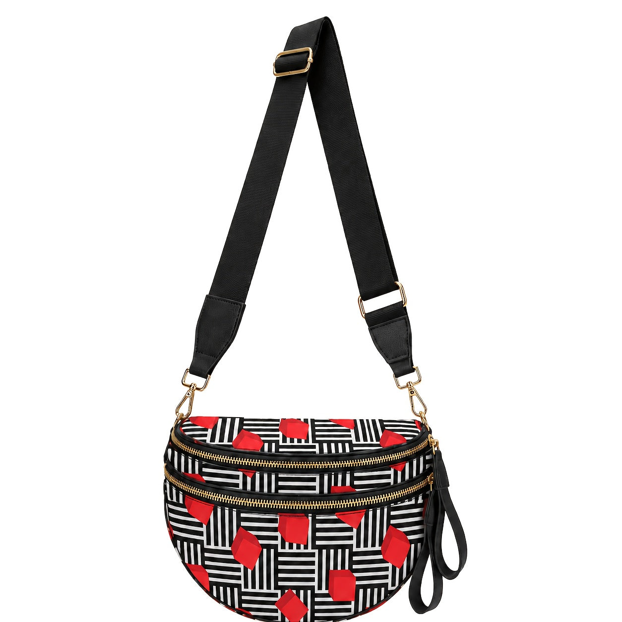 Women's PU Crossbody Bag with Plaid Design & Hands-Free Phone Use - Adjustable Strap Shoulder/Waist Bag, Spacious Zipper Closure, Suitable for Daily Use & Special Occasions, Urban Fashion Tote Compatible for Smartphones