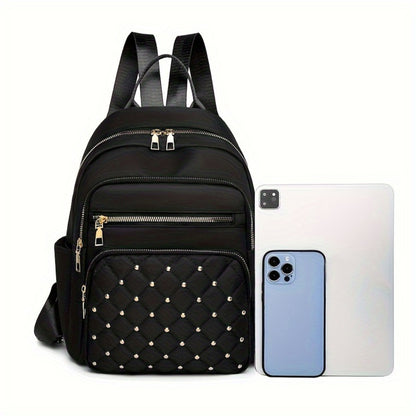 Autumn & Winter Casual Women's Backpack - Versatile Stylish Bag with Rivet Design + Multi-Pockets + Large Capacity + Adjustable Straps, Ideal for Work, Shopping & Travel, Top Holiday Gift Choice