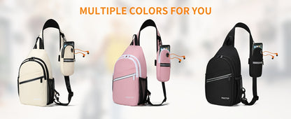 Sling Backpack Crossbody Sling Bag with Detachable Phone Bag for Unisex Multipurpose Travel Hiking Chest Bag