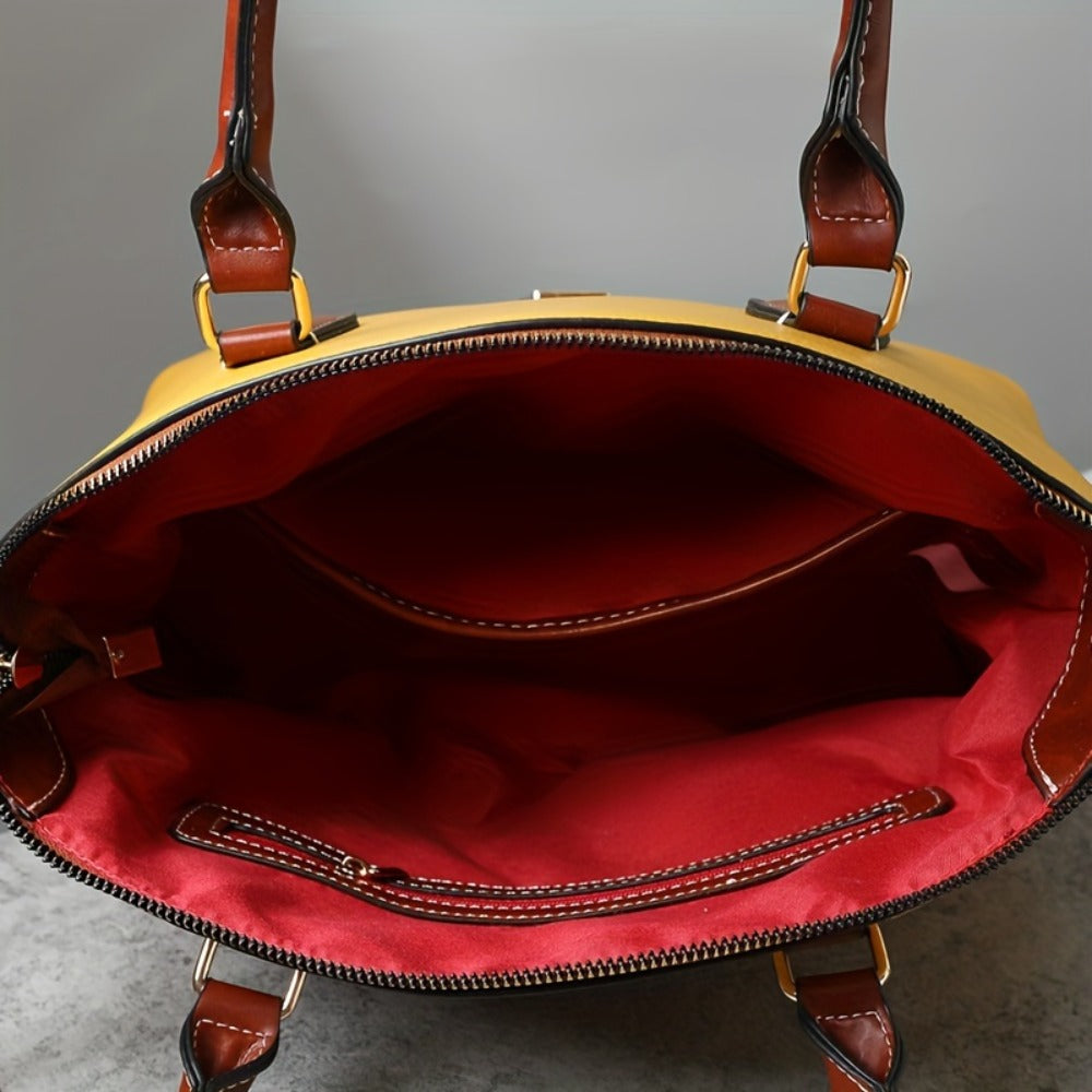 Crossbody Bag for Women – Textured Satchel Vintage Western Colorblock | Bag Vero – detail view 16