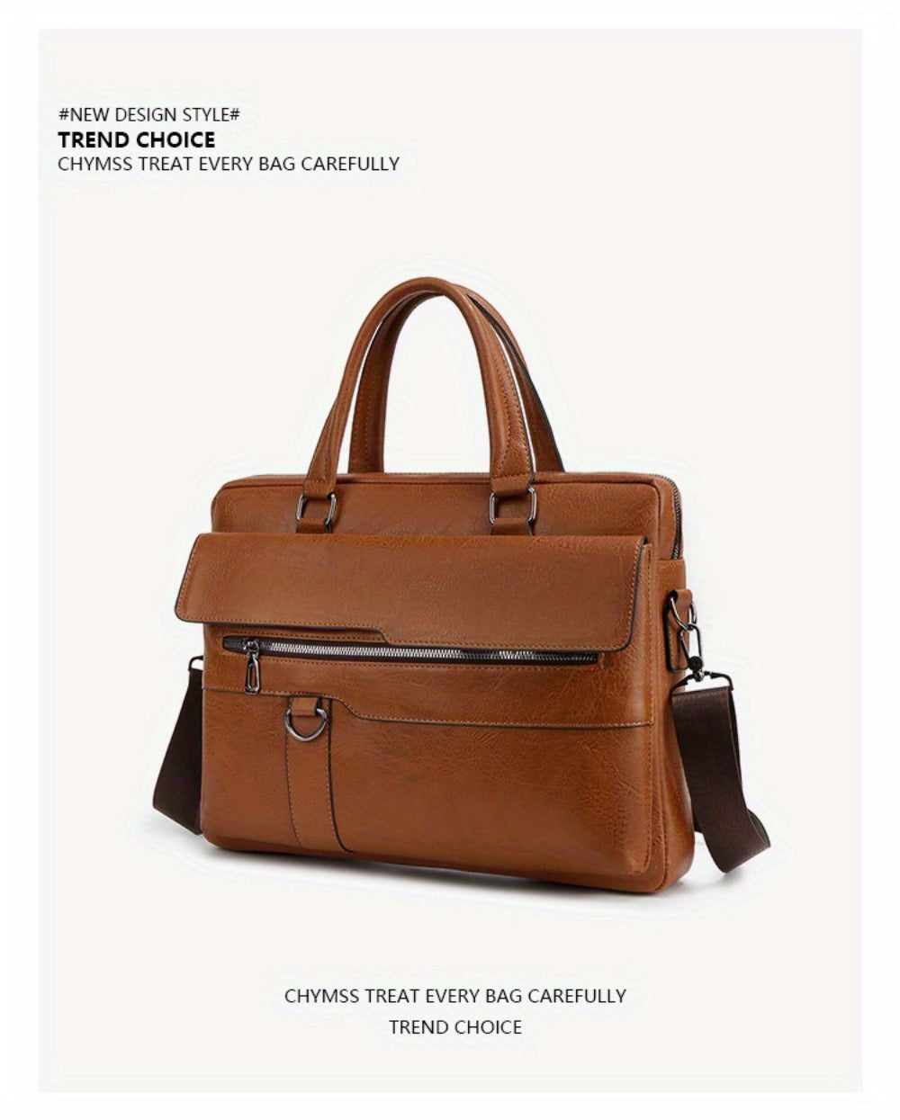 PU Business Briefcase - a Lightweight Crossbody Bag with Ample Storage, Ideal for Daily Commutes
