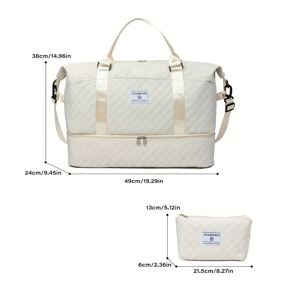 Gym Duffel Bag – 2 Piece, Quilted, for Travel | Bag Vero – detail view 3