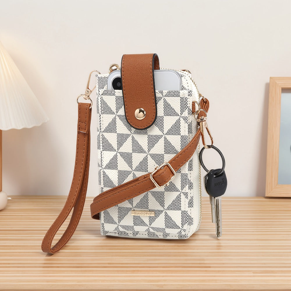 Tepilte Women's  Mobile Wallet, Crossbody Purse with Wallet Card Slot, Zipper Closure, Adjustable Shoulder Strap And Wrist Strap for Cell Phone, Credit Card, Keys,  Fashion Crossbody Backpack, Perfect for Daily Commute, Valentine's Day Gift