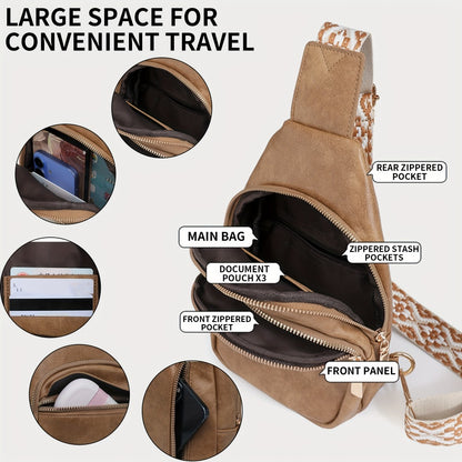 1pc Small Sling Bag for Women Men Crossbody Trendy Belt Bag Crossbody Shoulder Tote Blet Bags Backpack Belt Bag Travel Purse High-quality PU