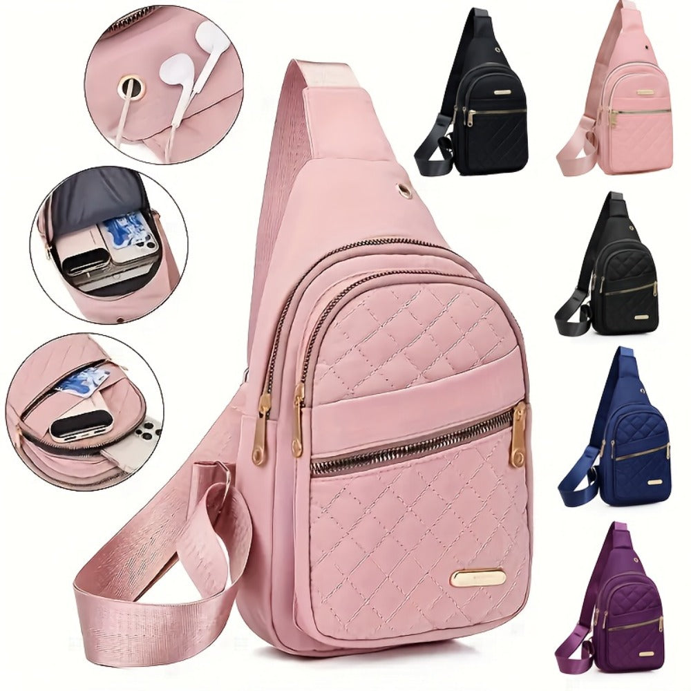 Sling Bag – for Travel, Diamond Pattern Chest Adjustable Strap | Bag Vero – detail view 11