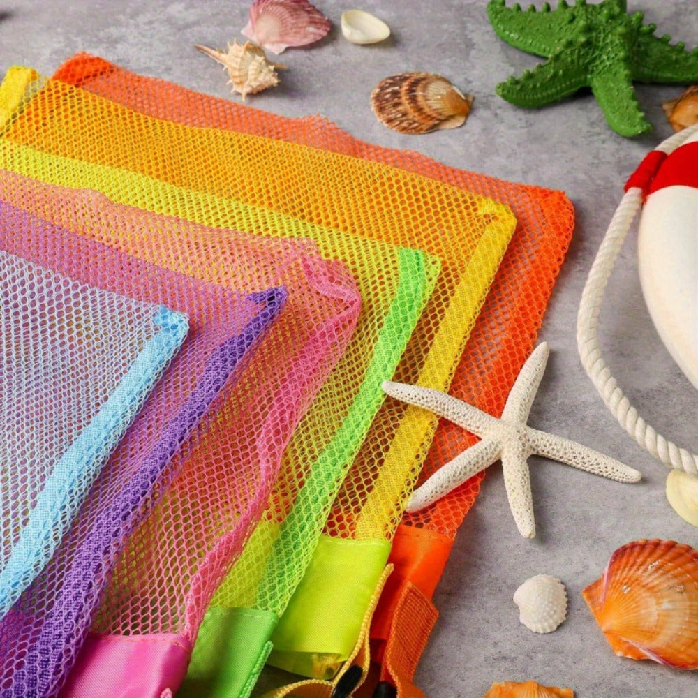 Tote Bag for Women – 6 Pack, Mesh Beach Pack Adjustable Colorful | Bag Vero – detail view 8