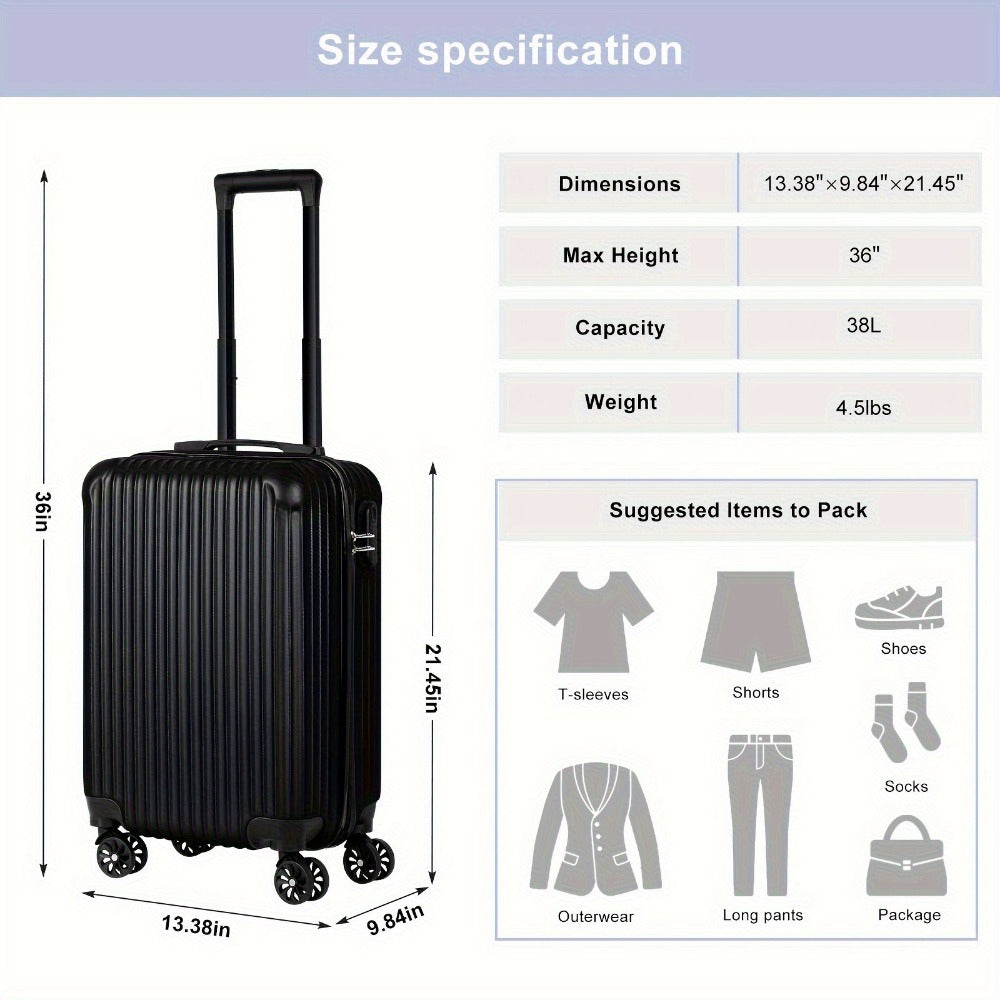 Carry On Luggage – 20 Inch, Lightweight, TSA Lock, for Travel | Bag Vero – detail view 3