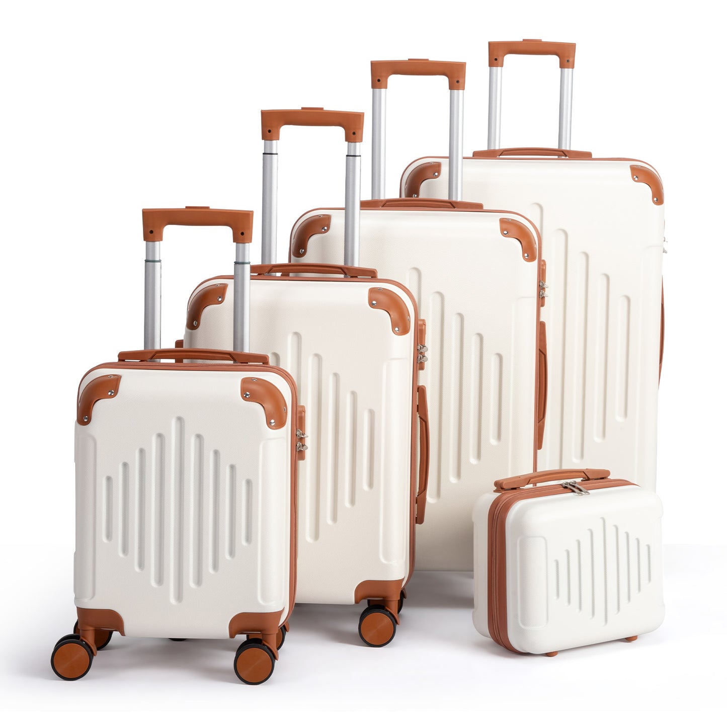 5-Piece Luggage Set Suitcases with Lock, 12/16/20/24/28 Inch Lightweight Trolley Case, Durable PP Material for Men Women, Ideal for Travel & Long Journeys