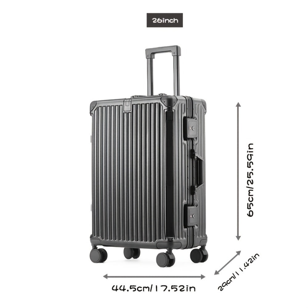 Spacious Premium Aluminum Frame Luggage: Large Capacity And External Cup Holder (Ideal for Travel And Business)