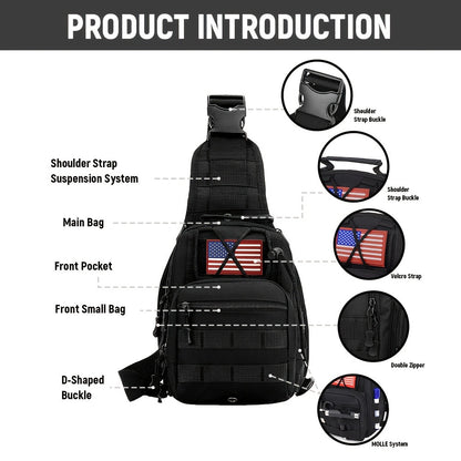Men's Chest Bag, Durable Oxford Cloth, for Camping, Outdoor Travel, and Cycling, Crossbody Bag with Phone Pocket, Outdoor Leisure Single-Pack Backpack