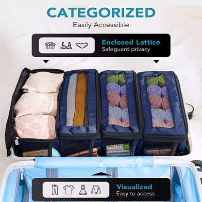 Four-layer Multi-functional Hanging Luggage Organizer, Large-capacity Clothing Storage Bag for Business Travel, Suitcase Organizer with Hooks, Wardrobe Hanging Storage, Car Travel Organizer, Camping and Outdoor Clothing Organization