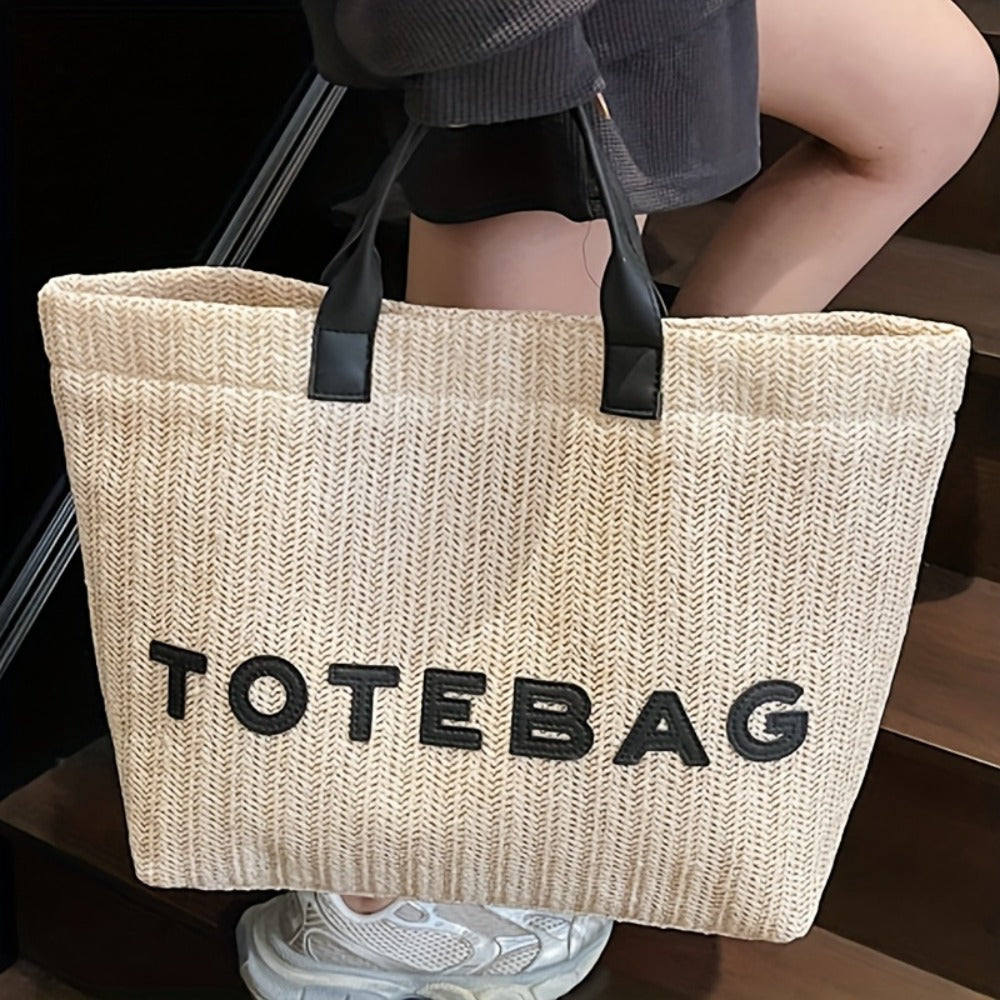 The Perfect Lily Women'S Woven Tote Bag Features a Sleek And Easy Design, Equipped with Sturdy Shoulder Straps And a Secure Closure. Crafted from a Roomy And Durable Material, It Is Ideal for Work, Travel