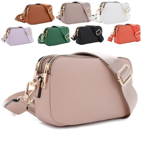Women's Vegan Leather Handbag - Lightweight Small Crossbody Purse with Adjustable Wide Strap, Zipper Closure & /Korean Style - Casual Everyday in ( Leather) | Ethical Fashion for, Outings & Special Events