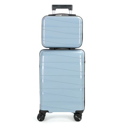 Luggage Box, Duffel Bag, Suitcase, Briefcase, 20-inch Luggage + 14-inch Handbag Set, 360° Rotatable Wheels, ABS High-hard Material, Phone Holder, Suitable for Students And Various Purposes Such As Going to School, Business Trips, And Traveling.