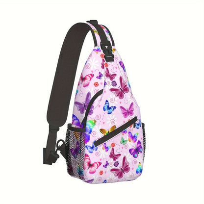 Butterflies Sling Bag Butterfly Crossbody Bag Chest Daypack Hiking Butterfly Shoulder Bag For Men Women
