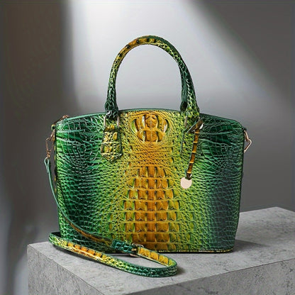 Women's fashion high-end handbag cross-body women's bag color crocodile pattern handbag women's work handbag cross-body bag