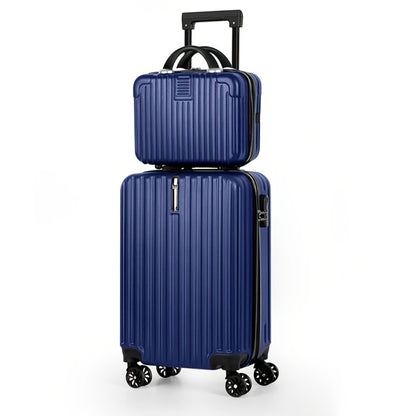 Two-Piece Luggage Set (20" And 14" Backpack) for Travel, Featuring Checked Suitcases That Are Lightweight And Portable, with Hard Sides And Spinner Wheels, Available in Rose Golden, Black, And Dark Blue