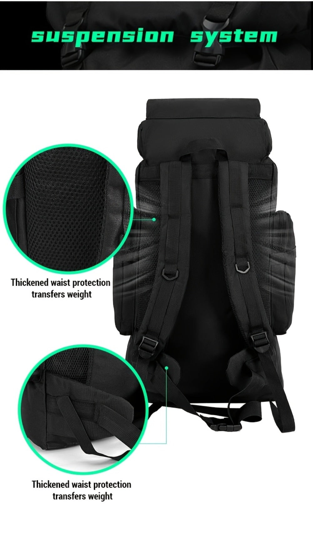 21.13gal Outdoor Camping & Hiking Backpack, 2pcs Set With Backpack And Flag Icon