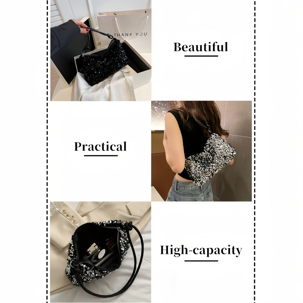 Shoulder Bag for Women – Adjustable Strap, Sequin Sparkly Evening Adjustable Strap | Bag Vero – detail view 13